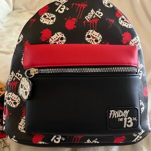 BIOWORLD FRIDAY THE 13TH CHIBI JASON ALL OVER PRINT HALLOWEEN MINI BACKPACK BAG